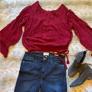 Jens Pirate Booty Top shirt blouse cotton large